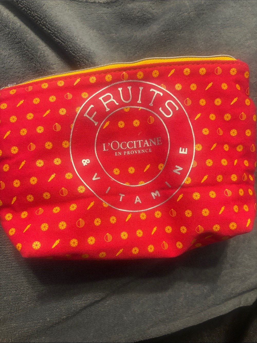L'OCCITANE Red and Yellow Fruits Cosmetic Pouch